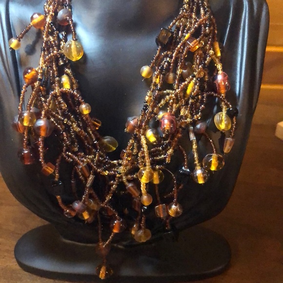 Handcrafted Beautiful Beaded Necklace 8 Strands - Picture 2 of 10